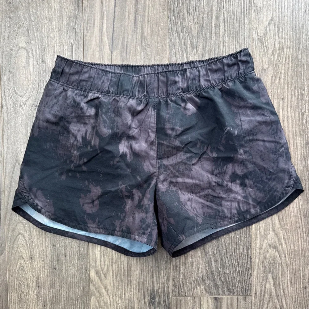 Old Navy Active Girls L‎ 10-12 Go Dry Cool Tie Dye Athletic Shorts Black Purple